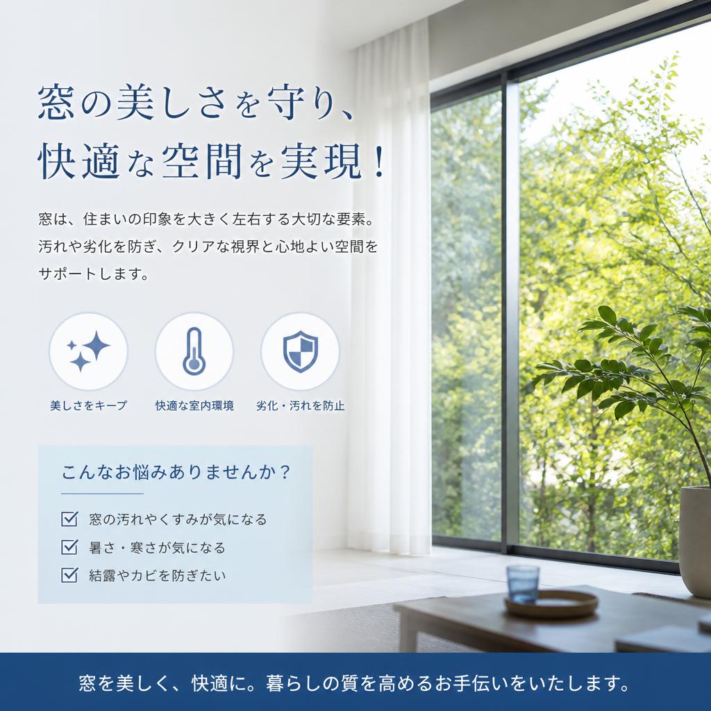 窓の美しさを守り、快適な空間を実現！