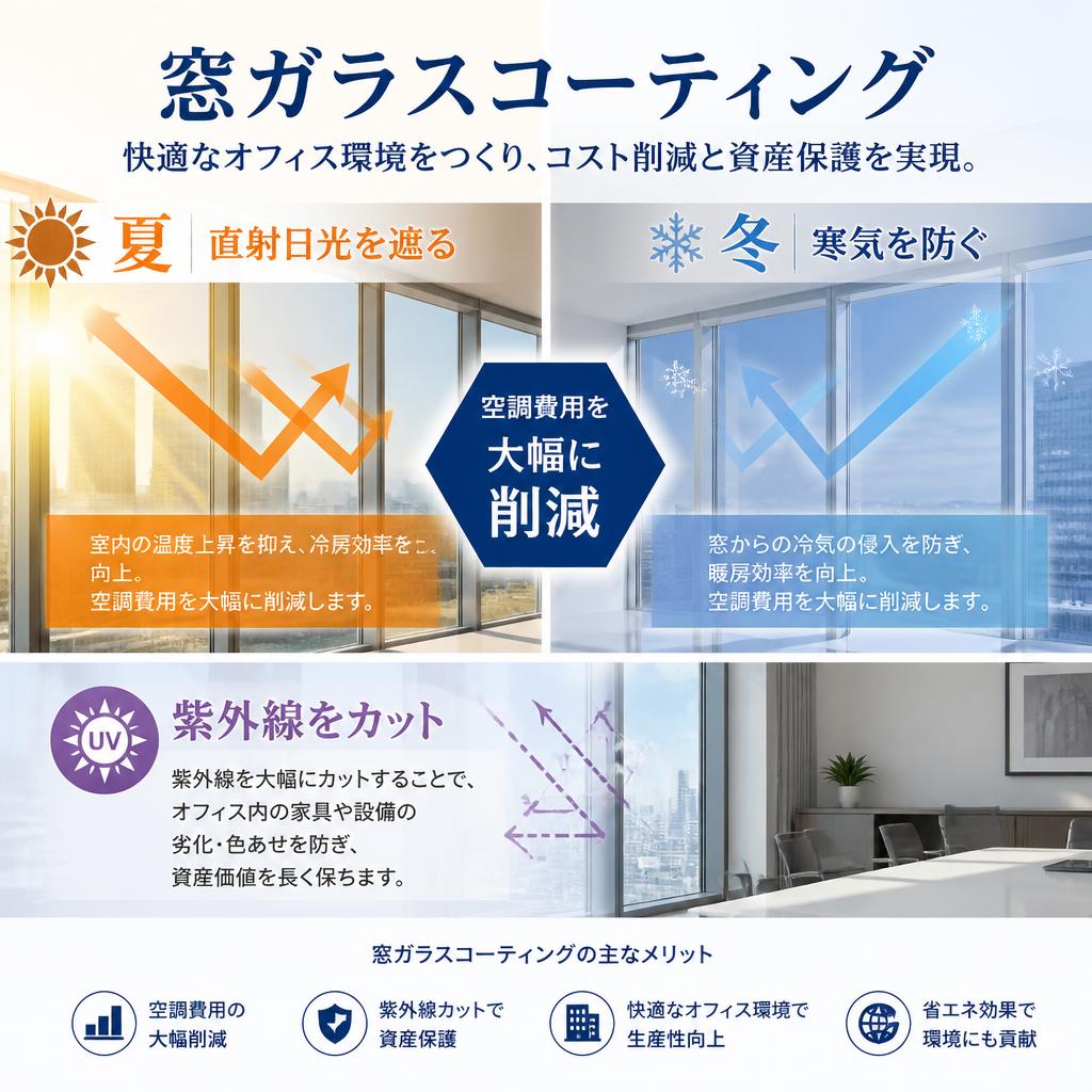 窓ガラスコーティングによる効果
